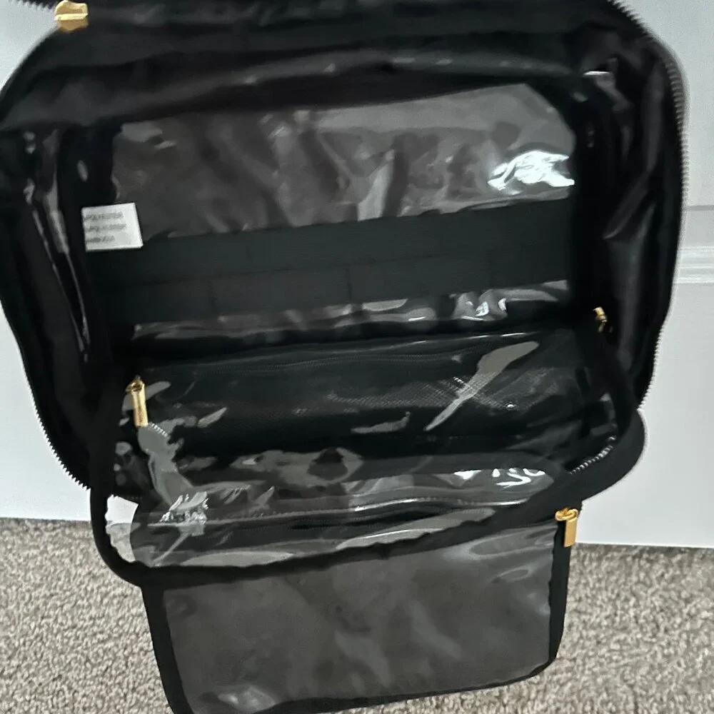 Joy Clean And Chic Expandable Toiletry Case BLACK Satin Finish NWT